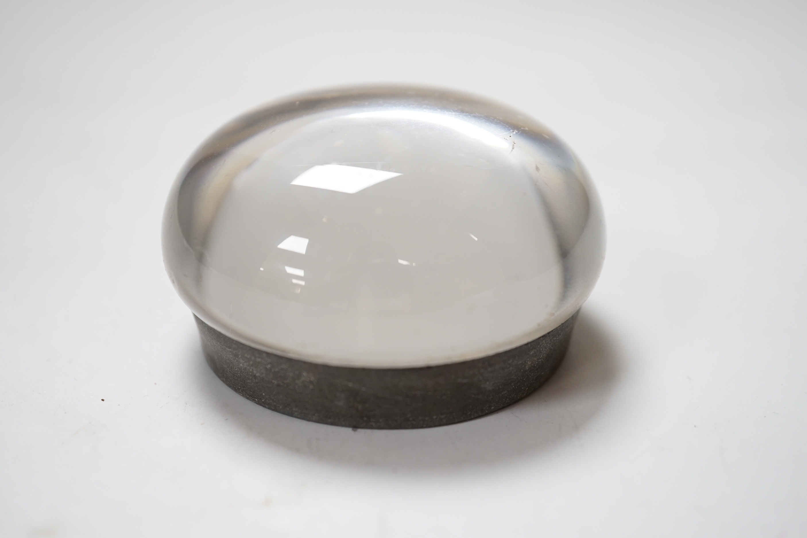 A pinchbeck figural paperweight, approximately 6cm diameter